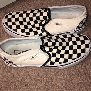 slip on checkered vans